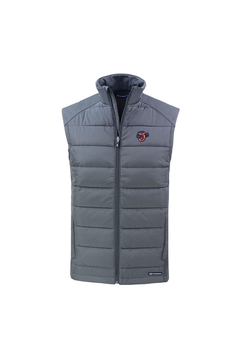 Cutter & Buck Men's Cutter & Buck Steel Jacksonville Jumbo Shrimp Evoke Hybrid Eco Softshell Recycled Full-Zip Vest, Alternate, color,