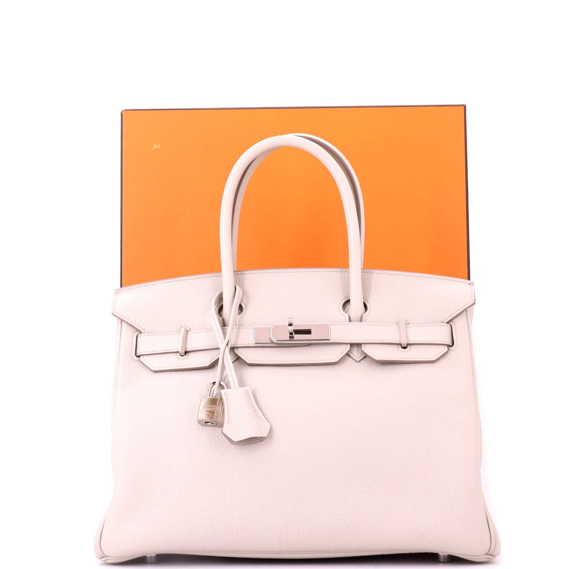 Pre-Owned Hermes Birkin Handbag Light Togo with Palladium Hardware 30, Alternate, color, Beton