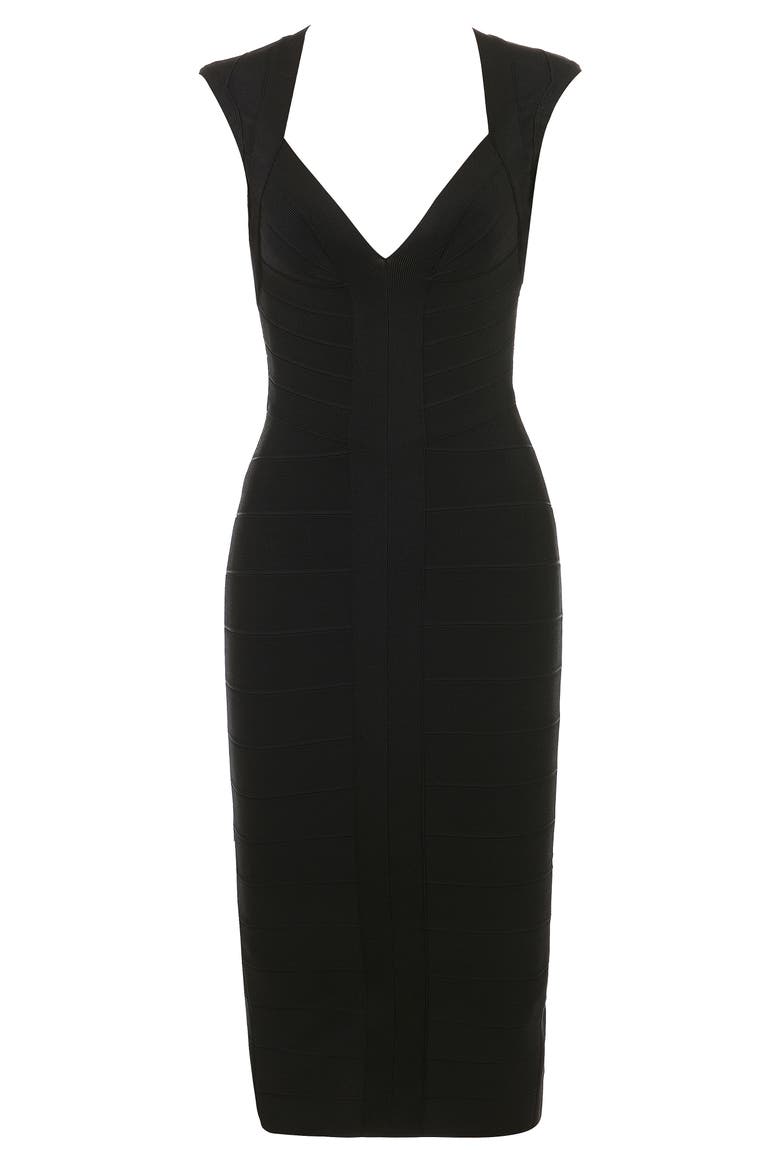 The Icon Bandage Midi Dress, Alternate, color, BLACK