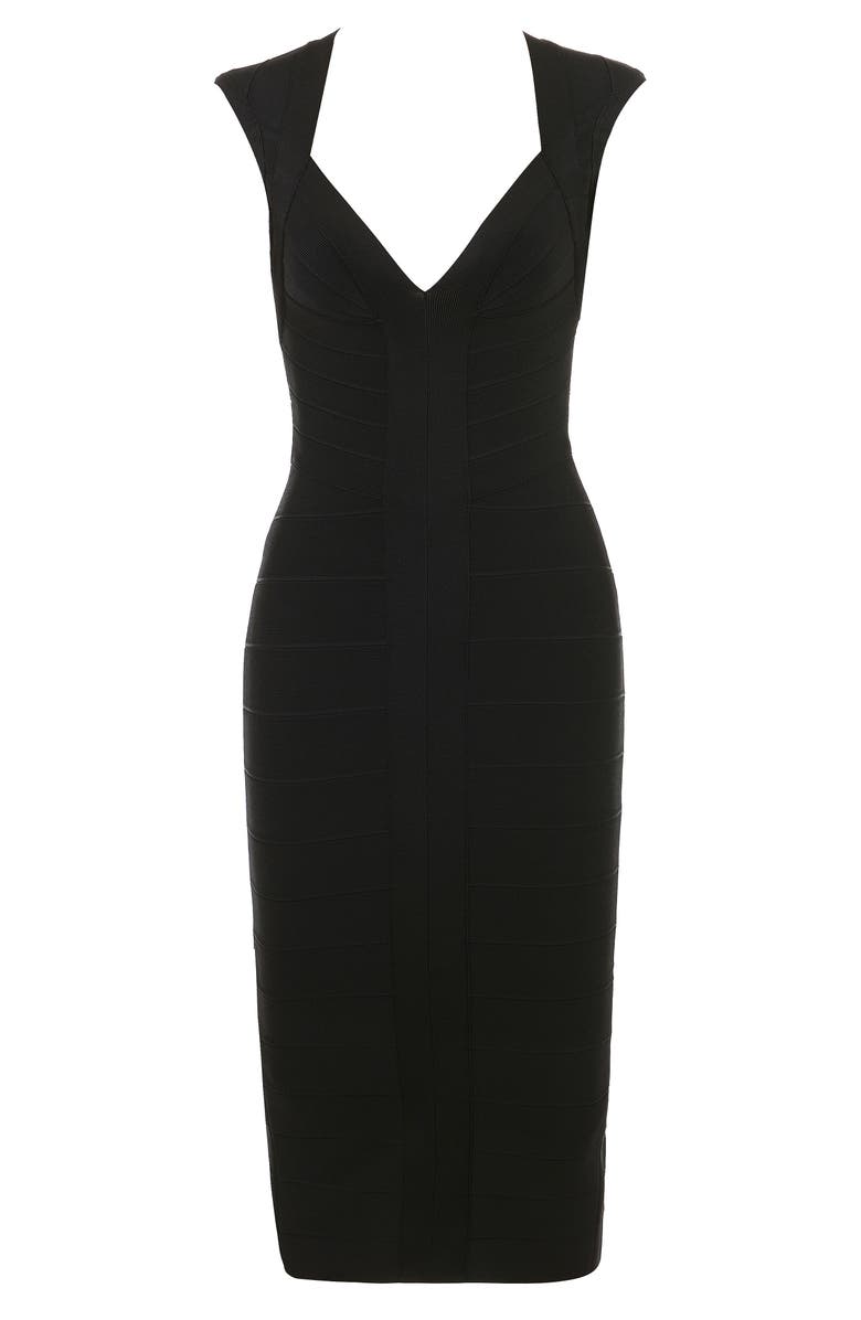HOUSE OF CB The Icon Bandage Midi Dress, Alternate, color, Black