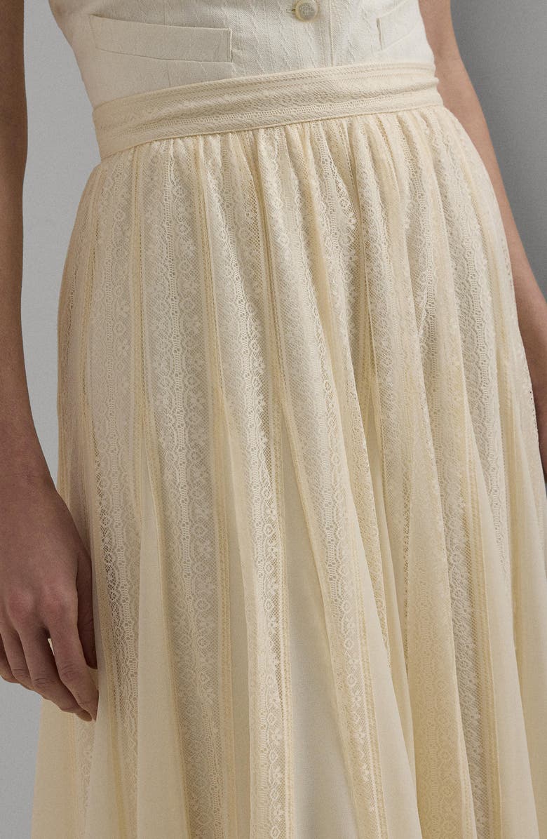 Lauren Ralph Lauren Lace & Chiffon Midi Skirt, Alternate, color,