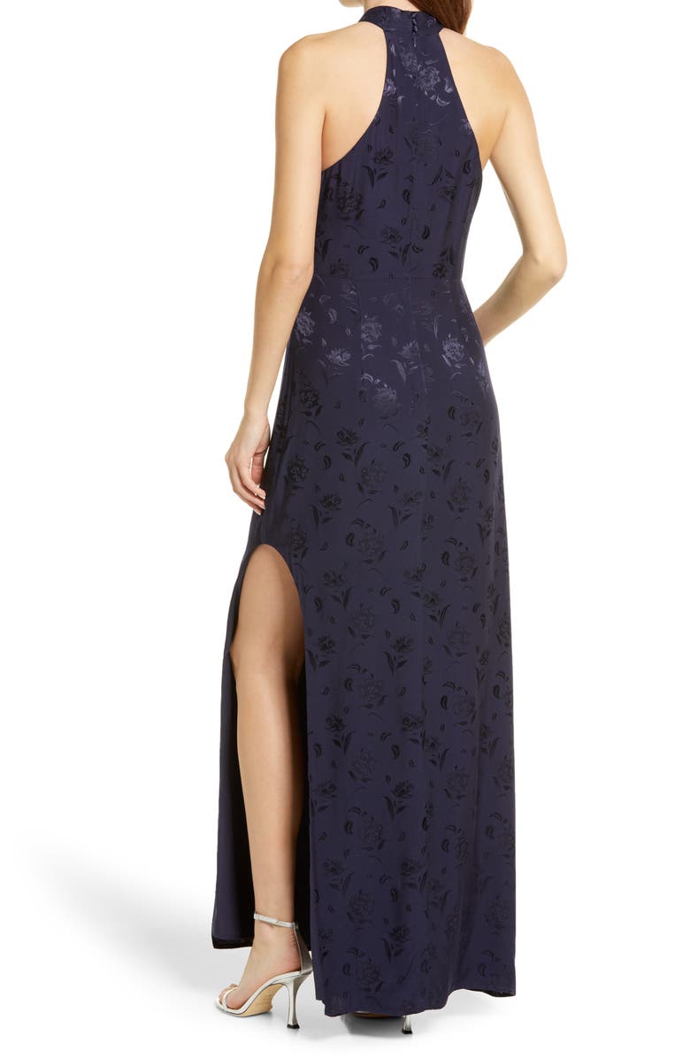 Lulus Red Carpet Ready Halter Column Gown, Alternate, color, 