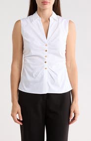 T Tahari Sleeveless Woven Shirt