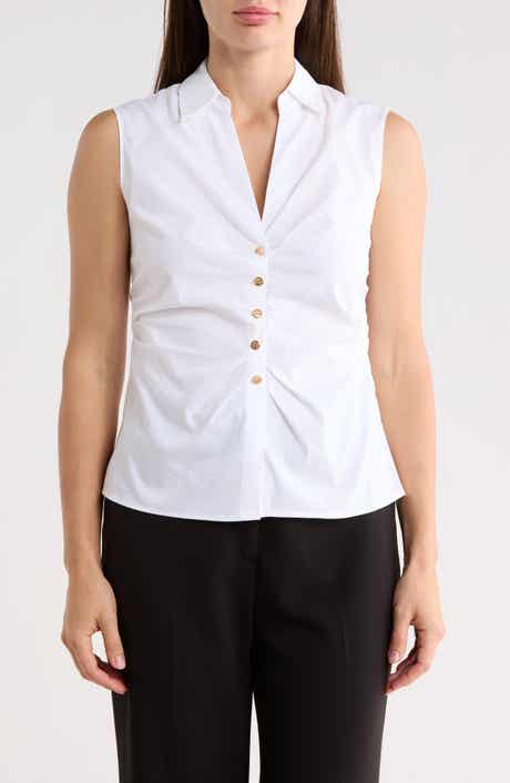 T Tahari Sleeveless Woven Shirt