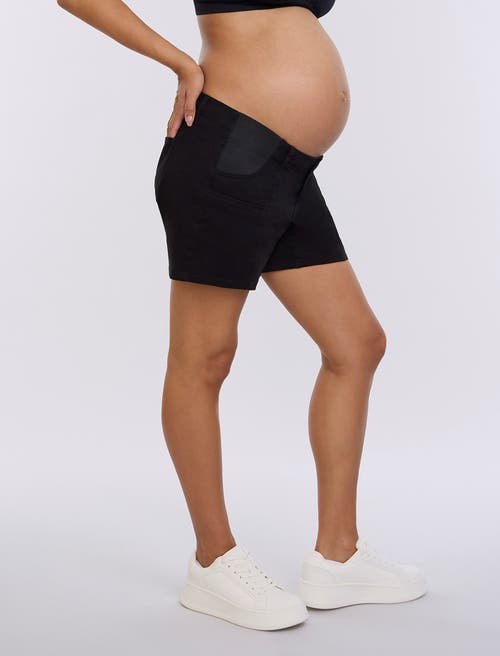 Motherhood Maternity Under The Belly Utility Maternity Short In Black