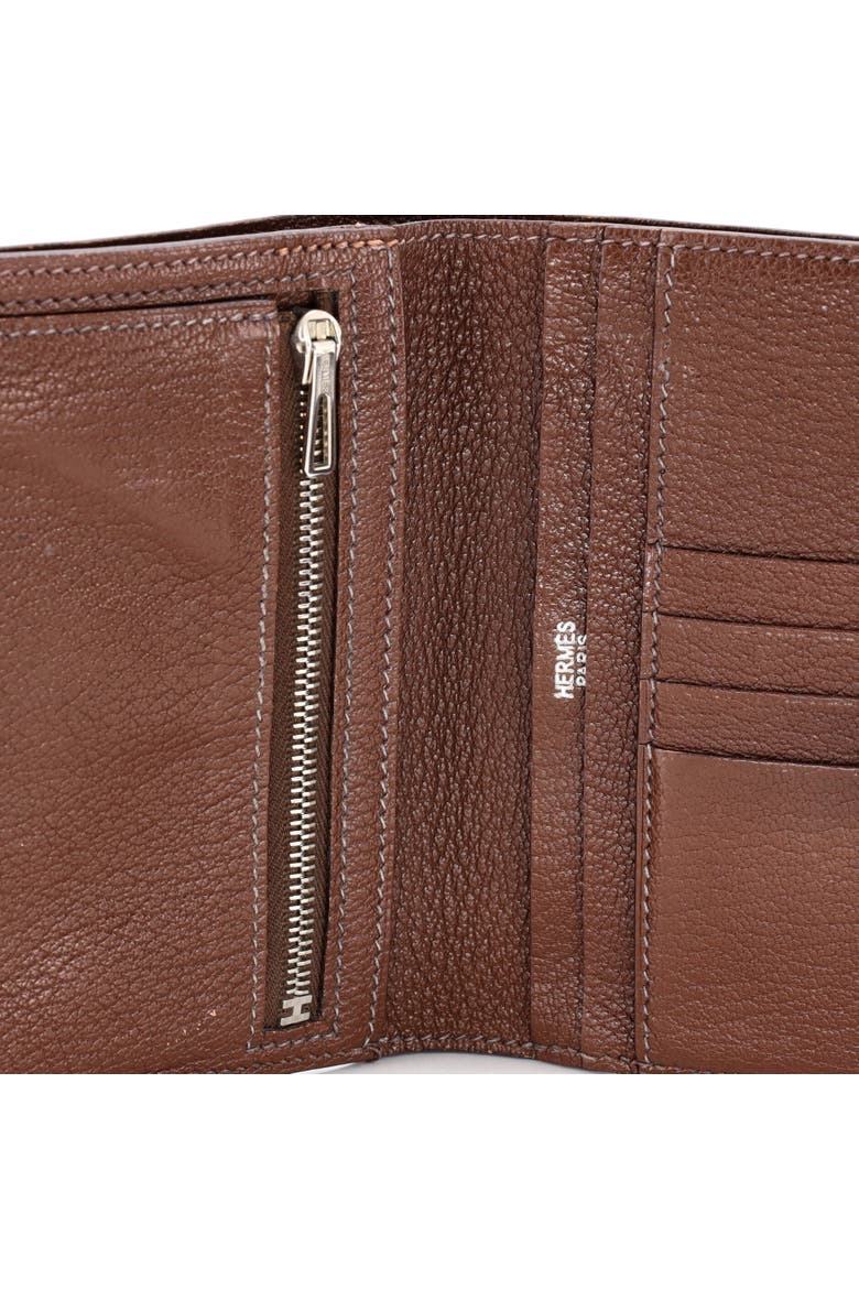 Bearn Wallet Tadelakt Compact, Alternate, color, Marron Fonce