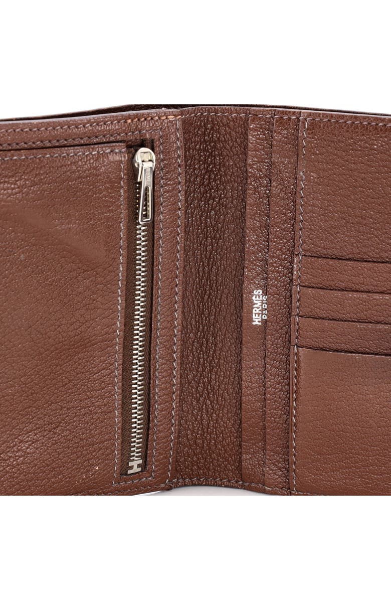 Pre-Owned Hermes Bearn Wallet Tadelakt Compact, Alternate, color, Marron Fonce
