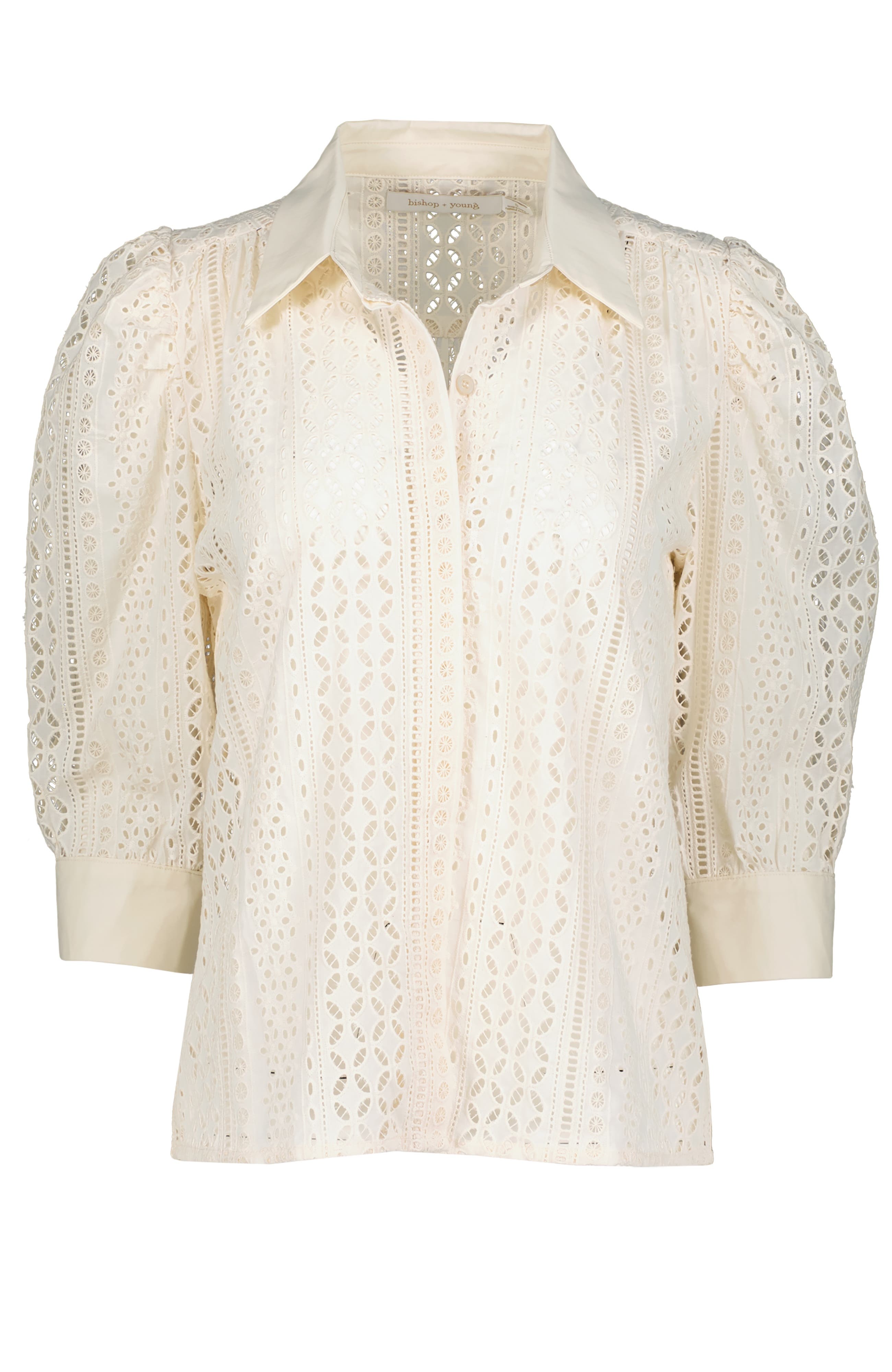 Cate Eyelet Ruched Sleeve Top - image 2