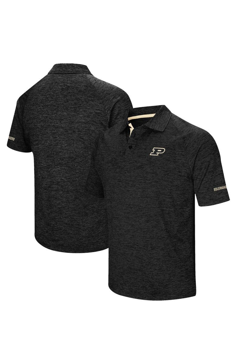 COLOSSEUM Men's Colosseum Black Purdue Boilermakers Down Swing Polo, Alternate, color, Heather Black