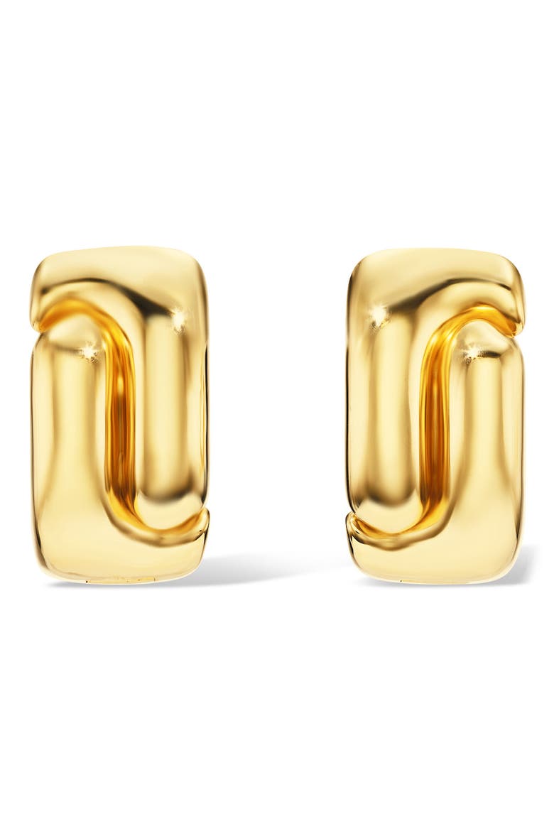 Holos 18K Gold Oval Huggie Hoop Earrings, Alternate, color, YELLOW GOLD