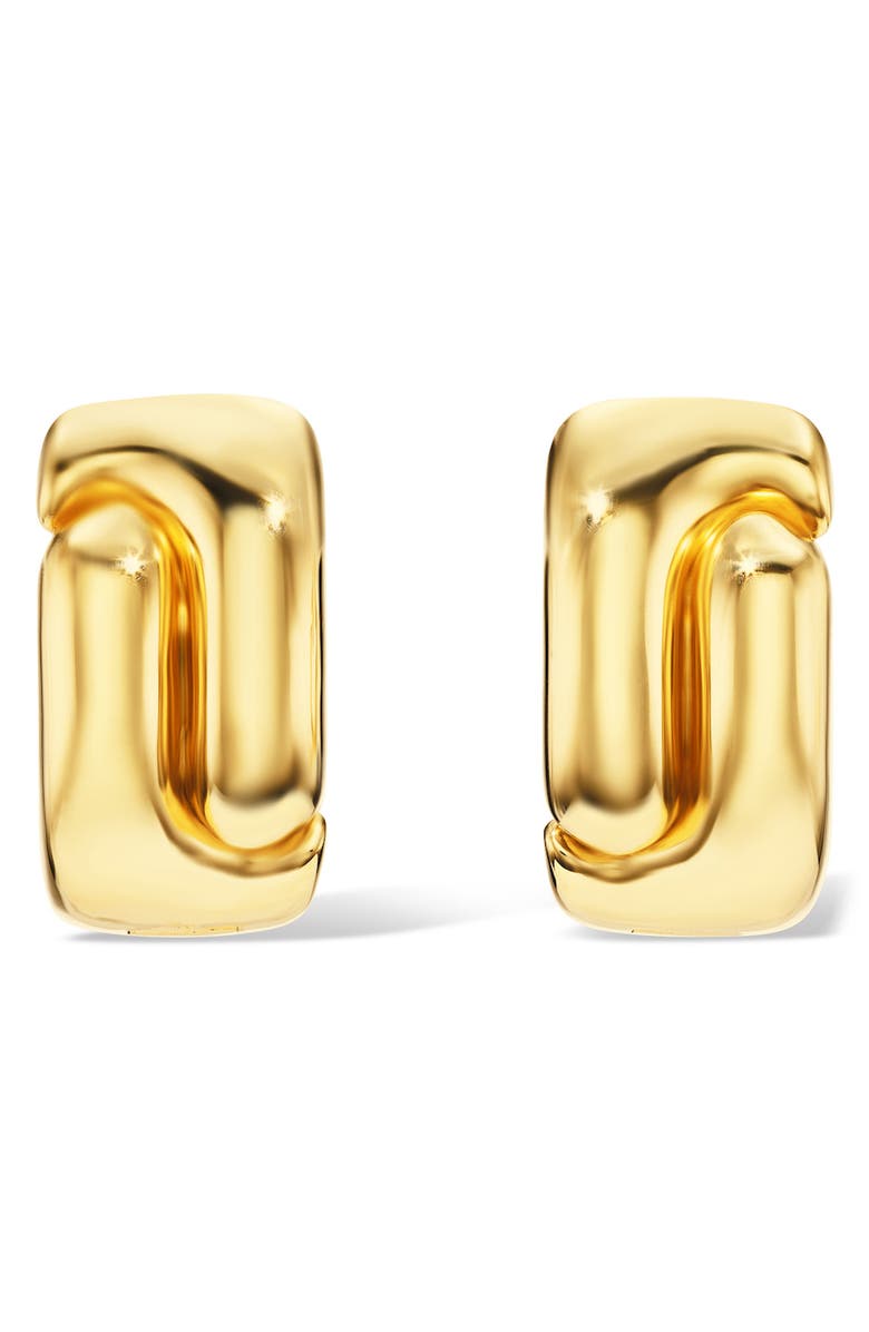 Pamela Zamore Holos 18K Gold Oval Huggie Hoop Earrings, Alternate, color, Yellow Gold