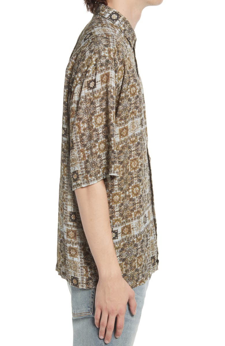 Topman Bandana Print Short Sleeve Button-Up Shirt, Alternate, color, 