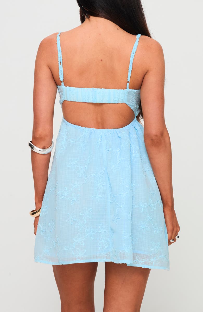 Princess Polly Granno Tie Front Minidress, Alternate, color, Blue