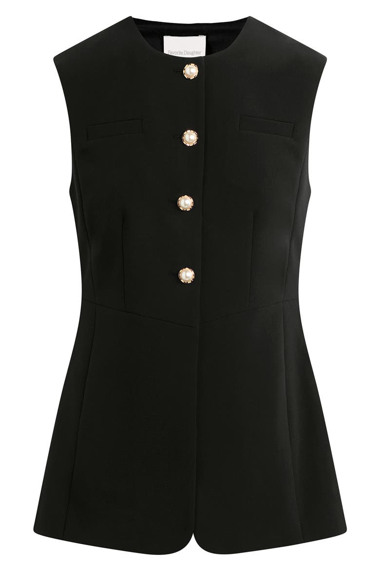 The Clocking In Long Vest, Alternate, color, BLACK