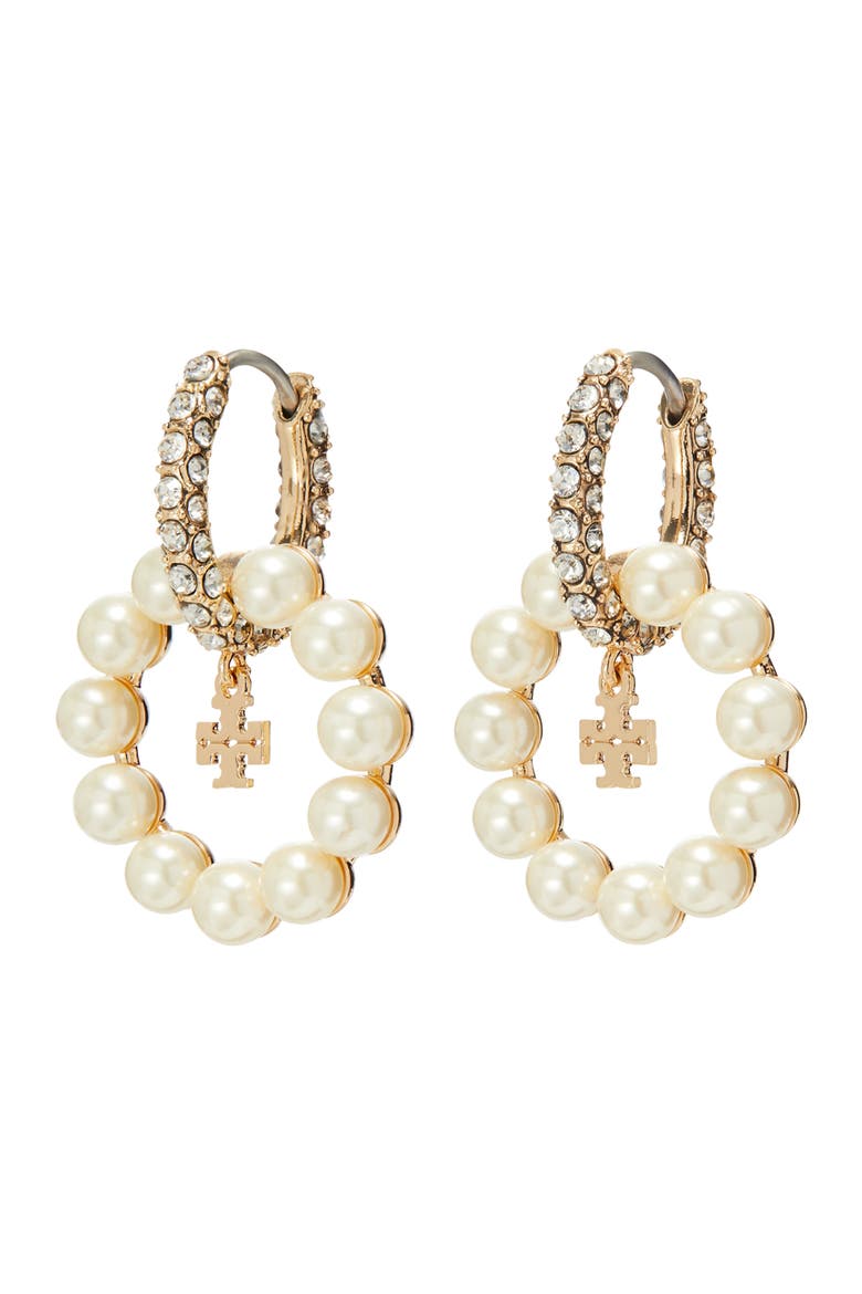 Moondance Faux Pearl Hoop Earrings, Alternate, color, PEARL