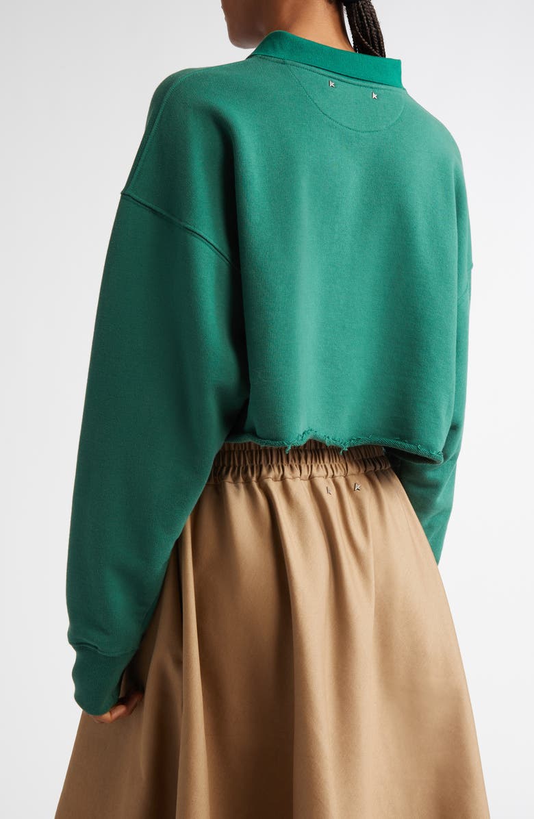Golden Goose Journey Crop Graphic Polo Sweatshirt, Alternate, color, 