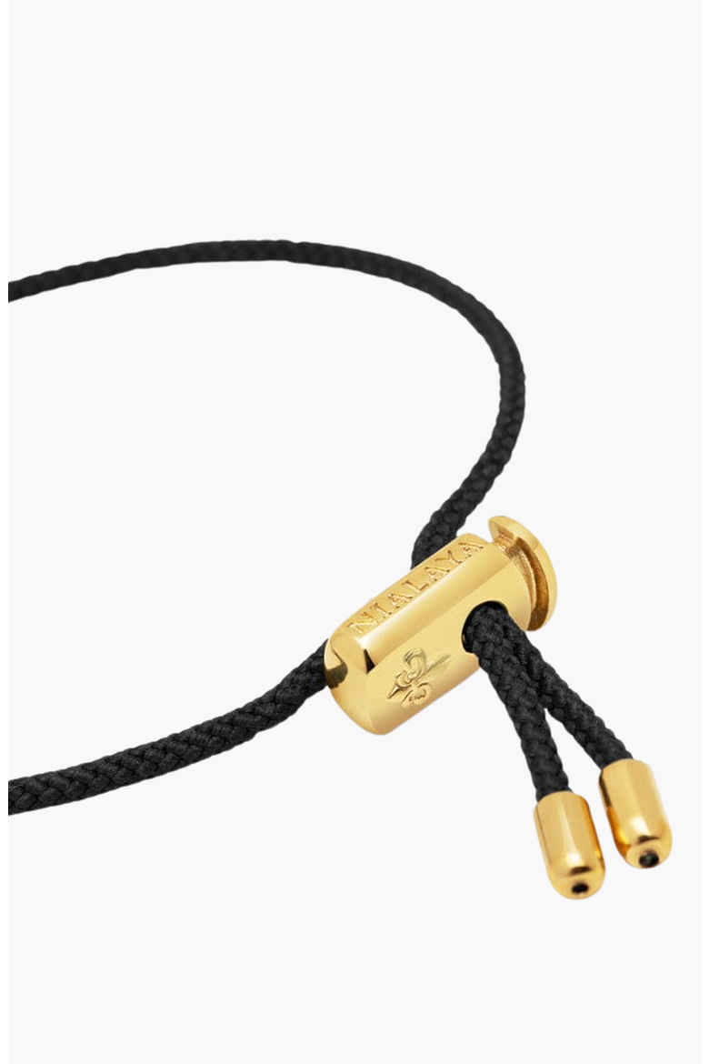 Black String Adjustable Gold Lock Bracelet, Alternate, color, Black / Gold