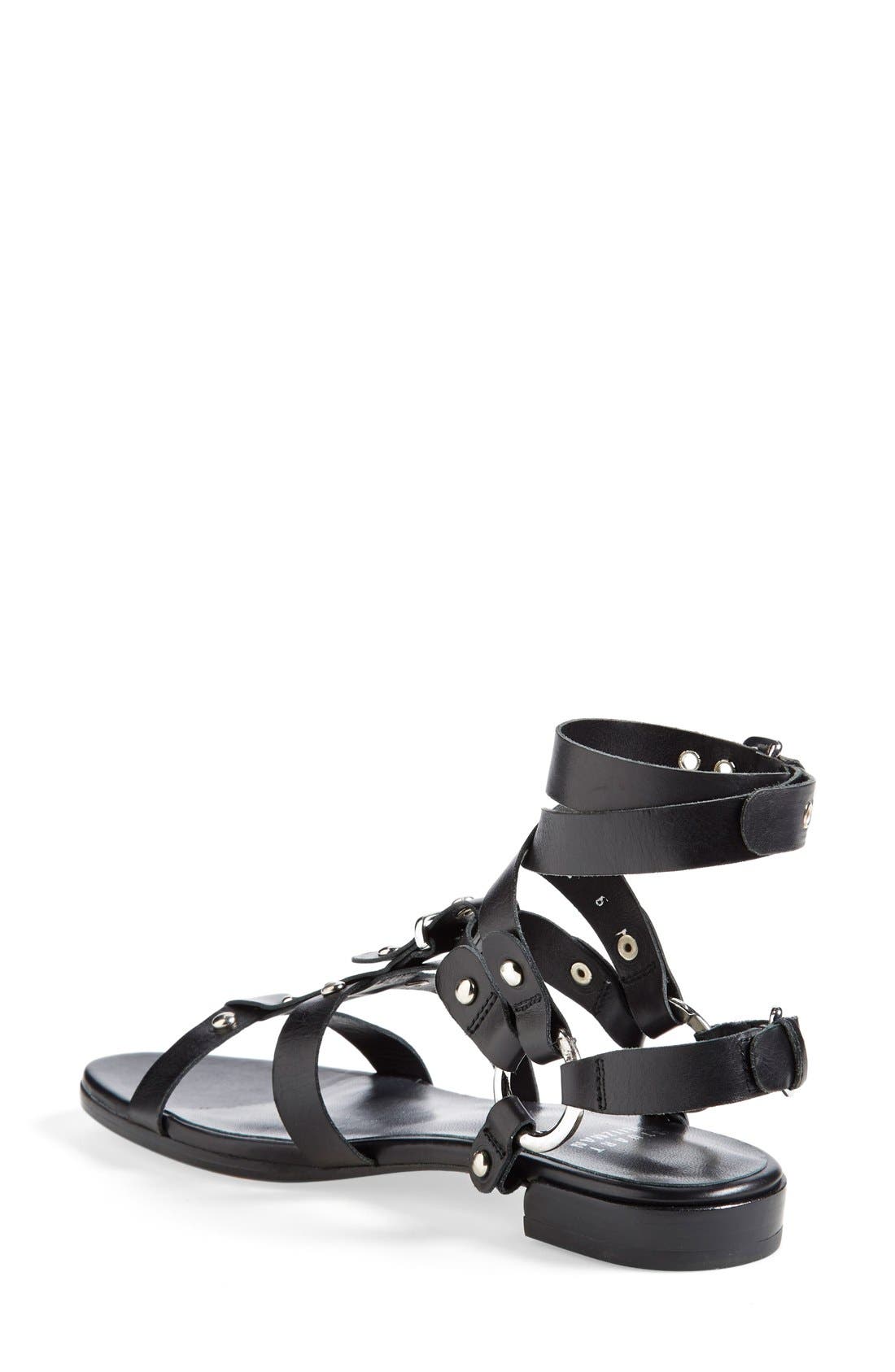 Stuart Weitzman 'On the Run' Leather Sandal, Alternate, color, 