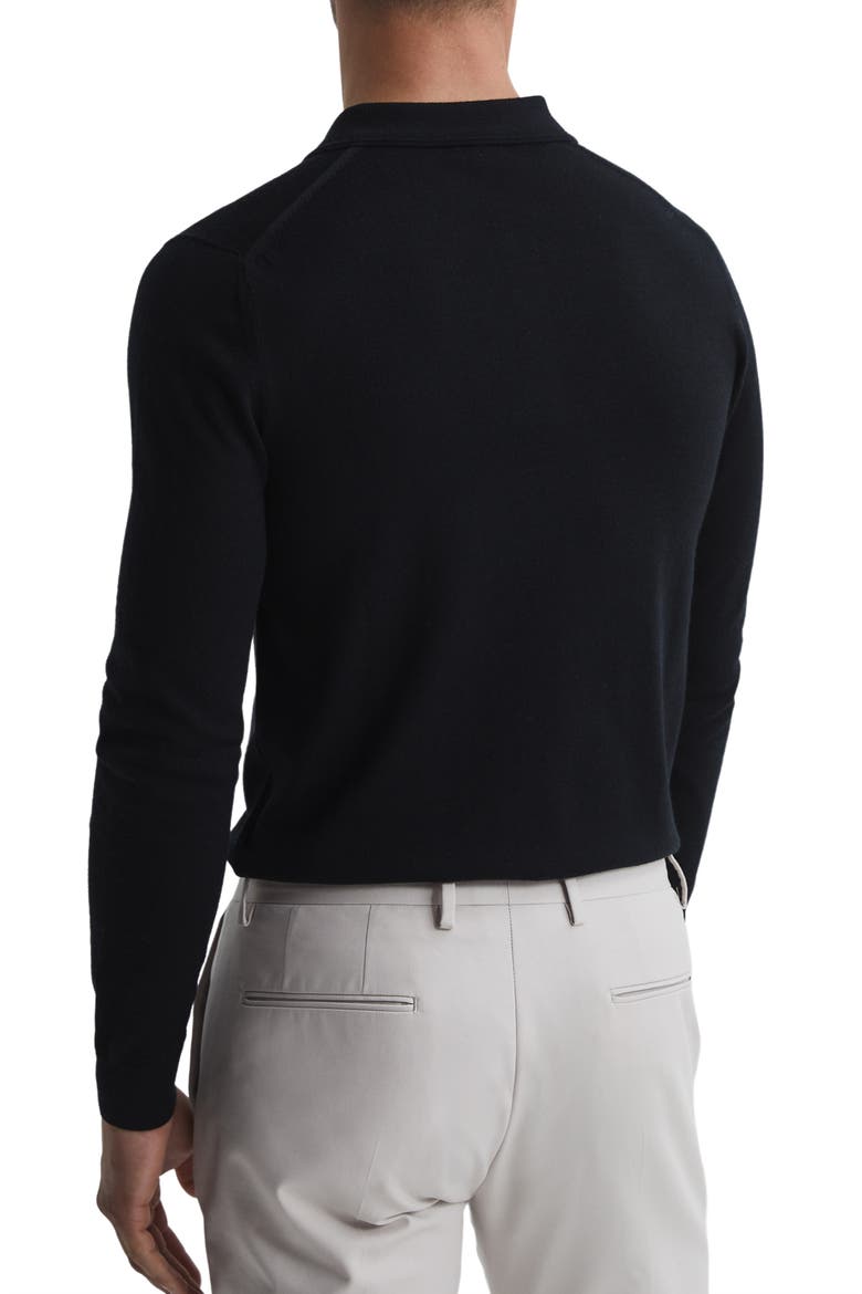 Trafford Long Sleeve Wool Polo Sweater, Alternate, color, BLACK