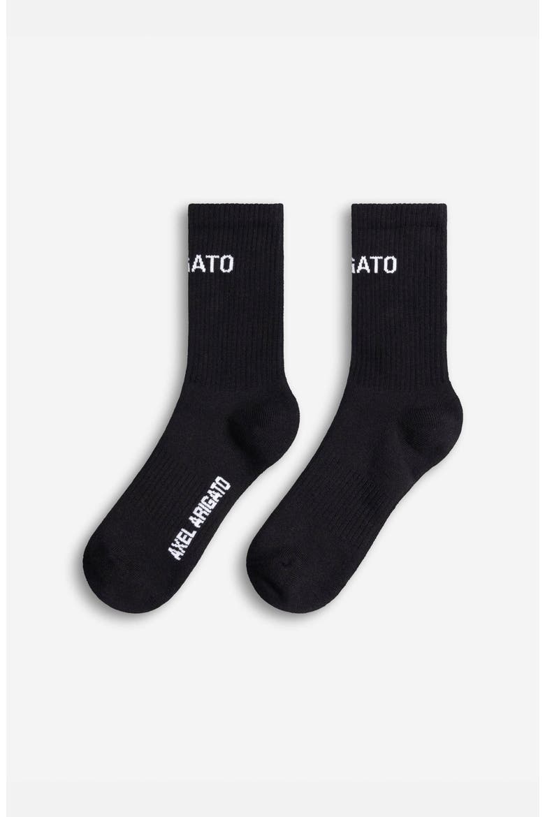 Arigato Logo Tube Socks, Main, color, Black
