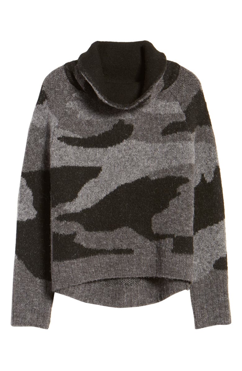 RD Style Camo Print Cowl Neck Sweater, Alternate, color, 