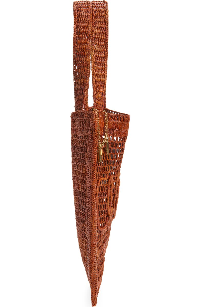 Chloé Summer Banana Crochet Raffia Tote Bag, Alternate, color, Clay Brown