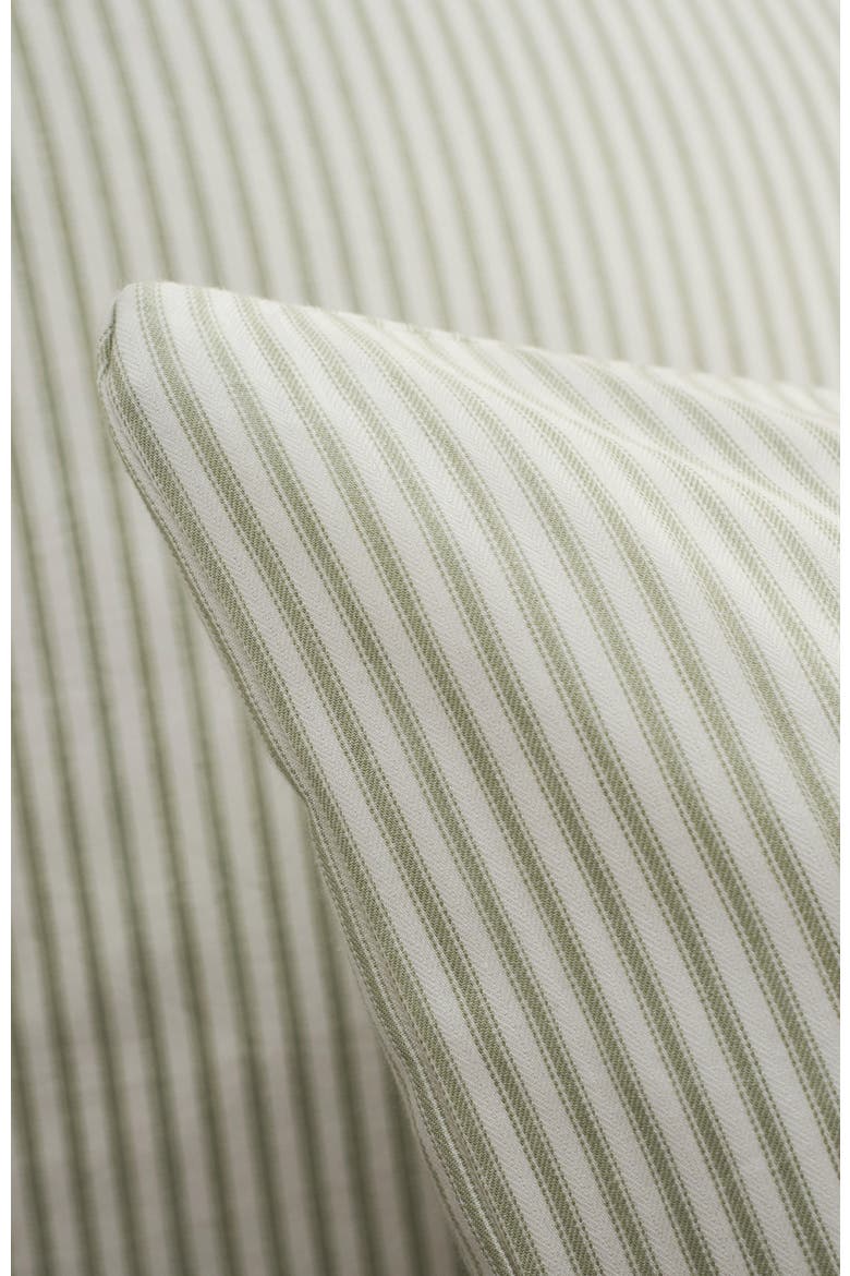 Ticking Stripe Soft Cotton Twill Pillowcase Pairs, Alternate, color, Green