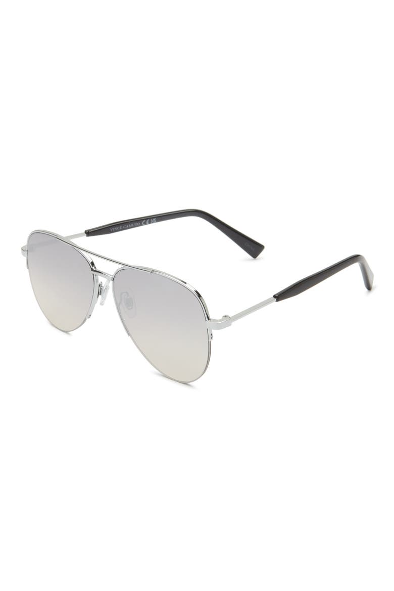 56mm Gradient Aviator Sunglasses, Alternate, color, SILVER