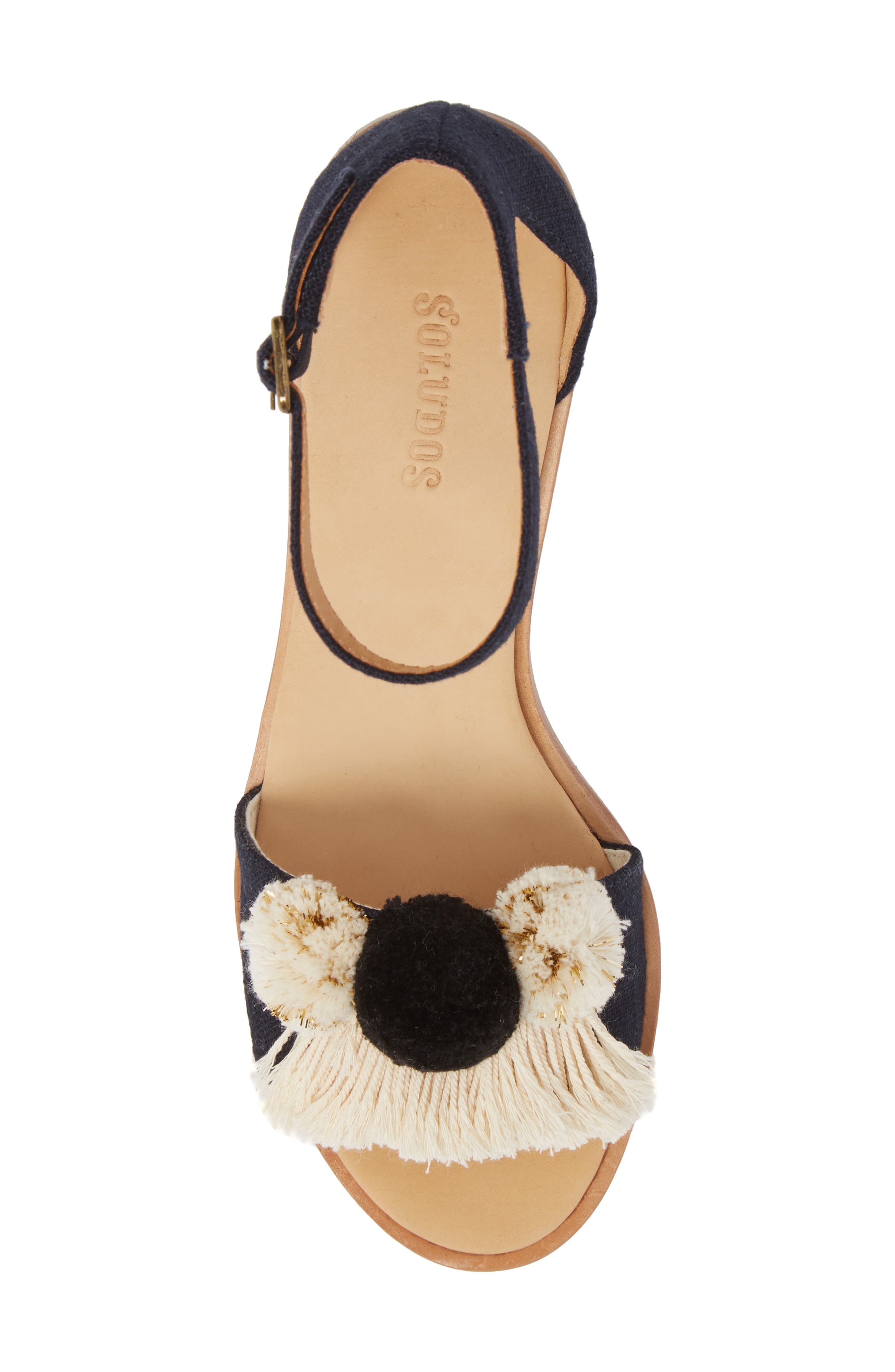 Soludos Capri Pom Pom Heel Sandal, Alternate, color, 
