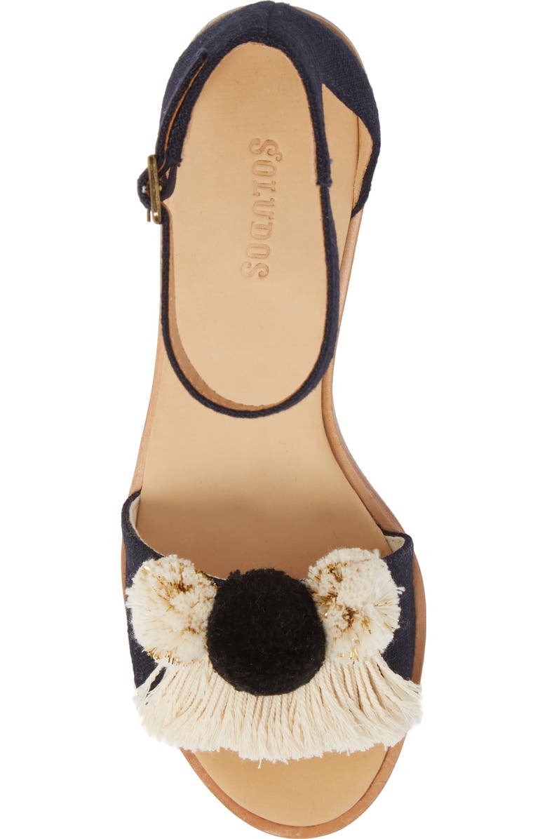 Soludos Capri Pom Pom Heel Sandal, Alternate, color,