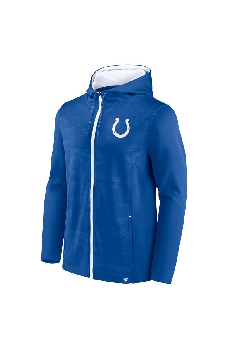 FANATICS Men's Fanatics Royal/White Indianapolis Colts Ball Carrier Full-Zip Hoodie, Alternate, color, 