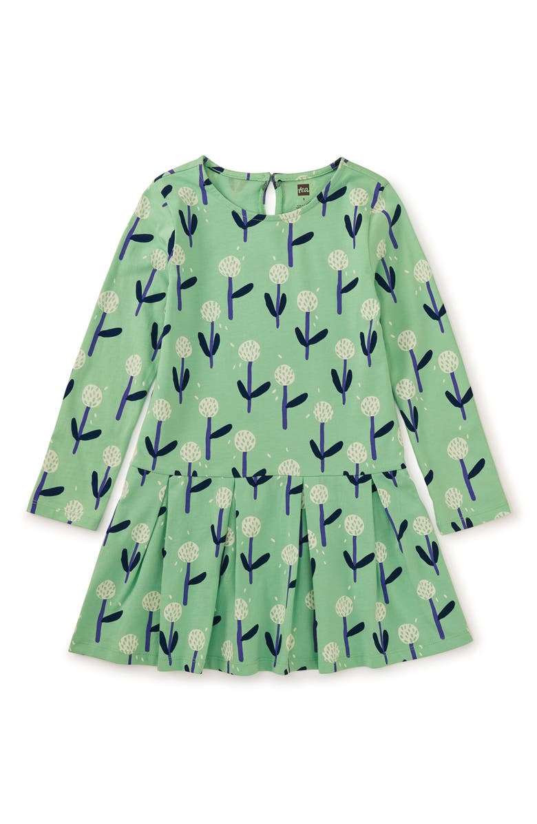 Tea Collection Long Sleeve Pleated Skater Dress, Main, color,