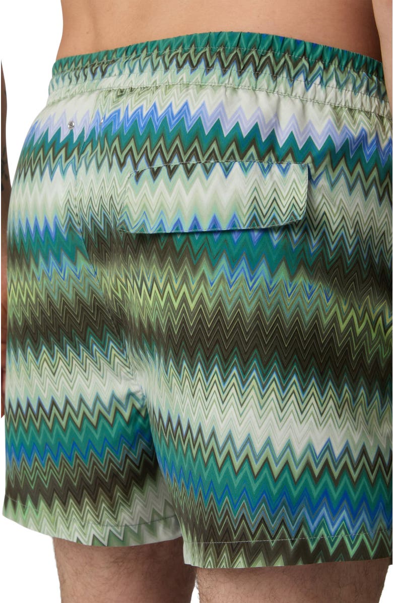 Missoni Swim Shorts With Gradient Micro Zigzag Print, Alternate, color,