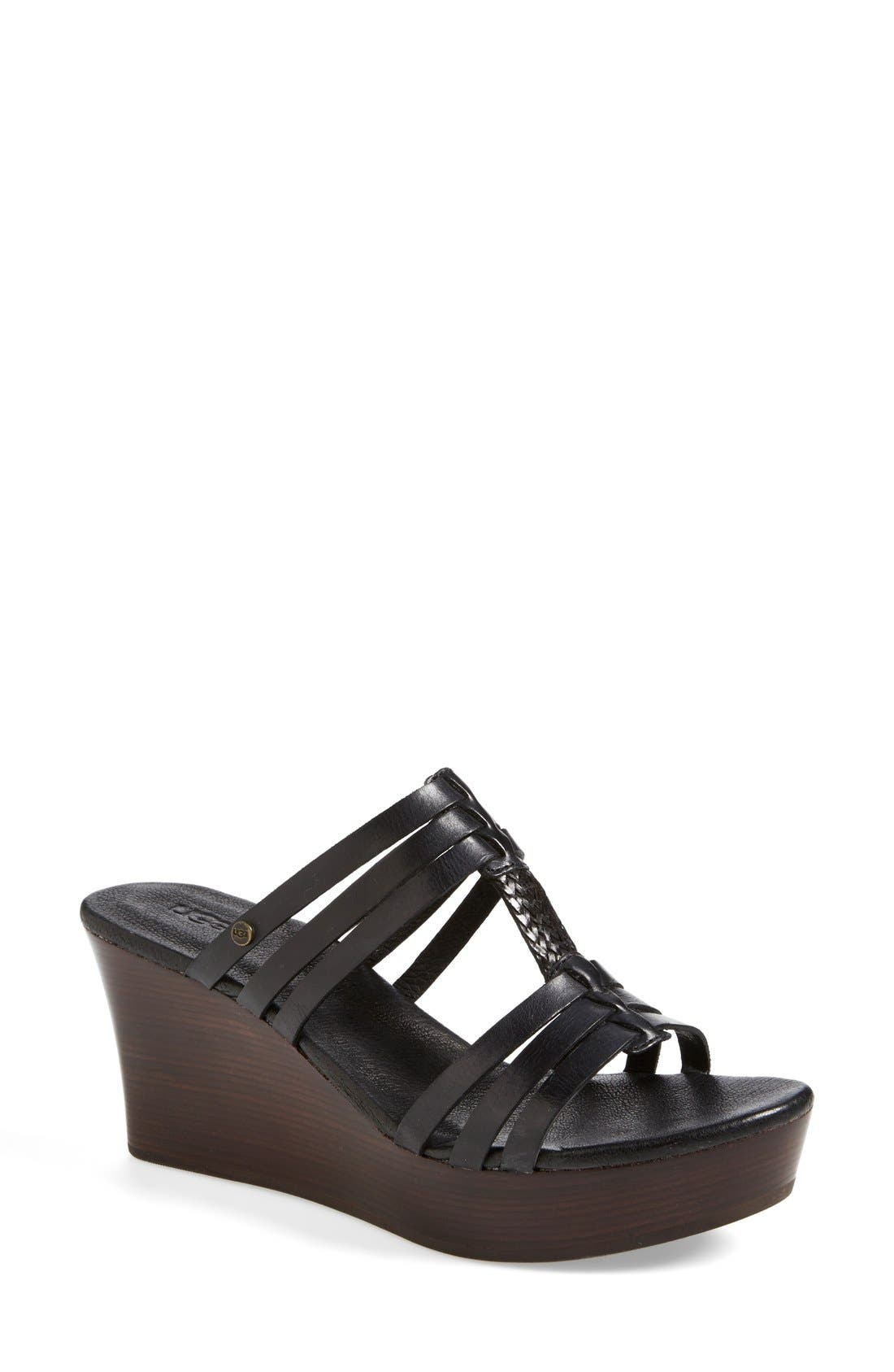 UGG<sup>®</sup> 'Mattie' Platform Wedge Sandal, Main, color, 
