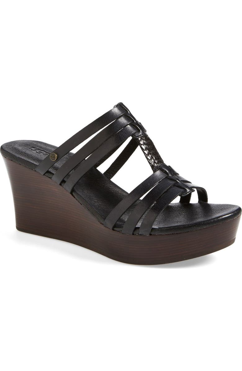 UGG<sup>®</sup> 'Mattie' Platform Wedge Sandal, Main, color,
