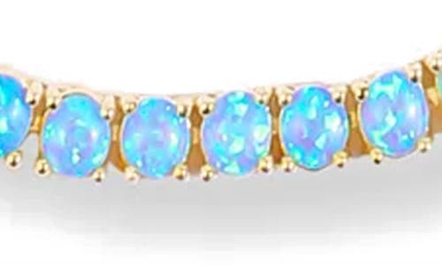 Melinda Maria Grand Heiress Lab Created Opal Tennis Necklace In Goldlue Opal