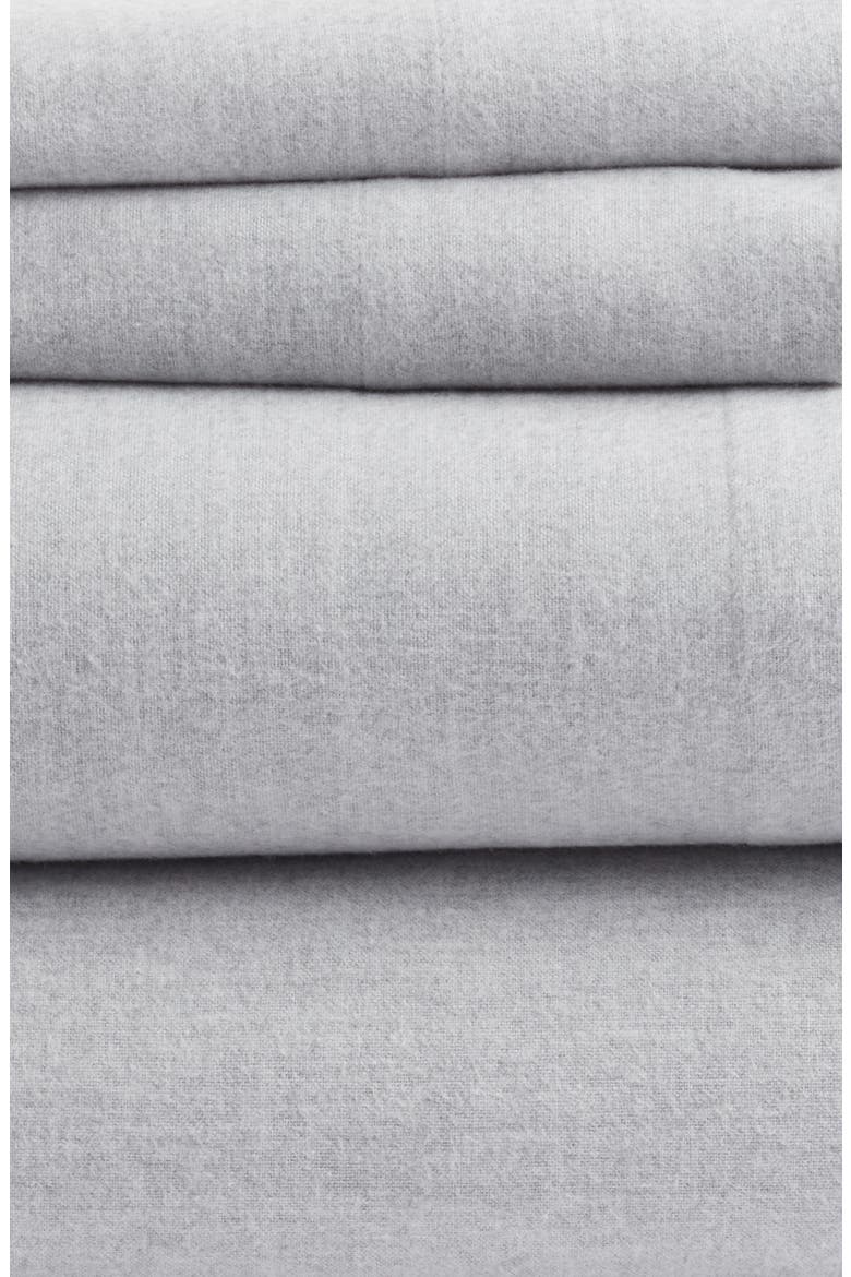 Flannel Sheet Set, Alternate, color, GREY HEATHER