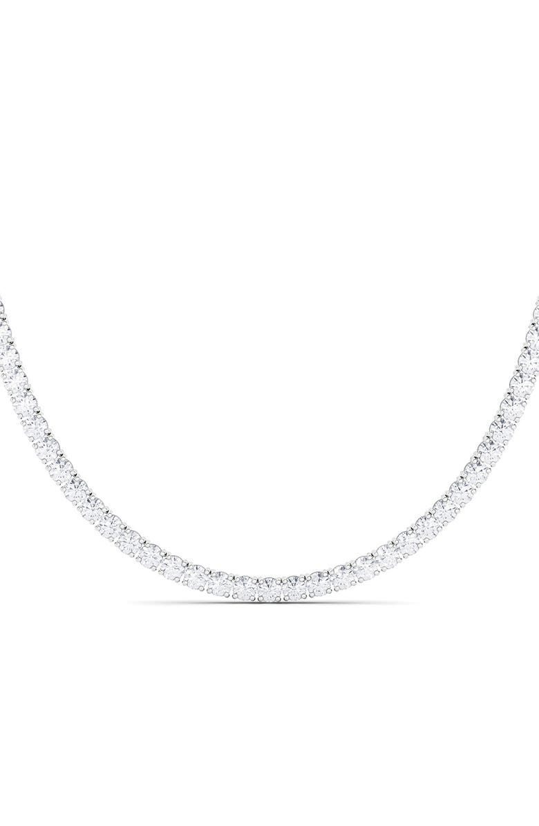 HauteCarat Lab Created Diamond Tennis Necklace, Alternate, color, 18K White Gold