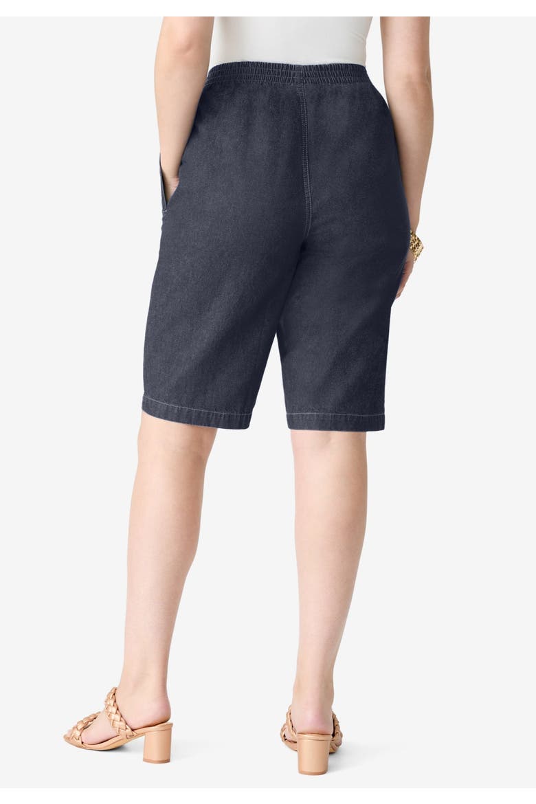 Plus Size Easy Wear Bermuda Short, Alternate, color, INDIGO WASH