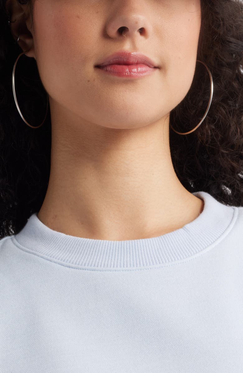 BP. Fleece Detail Oversize Crewneck Sweatshirt, Alternate, color, Blue Feather