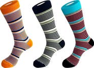 UNSIMPLY STITCHED 3-Pack Assorted Stripe Crew Socks