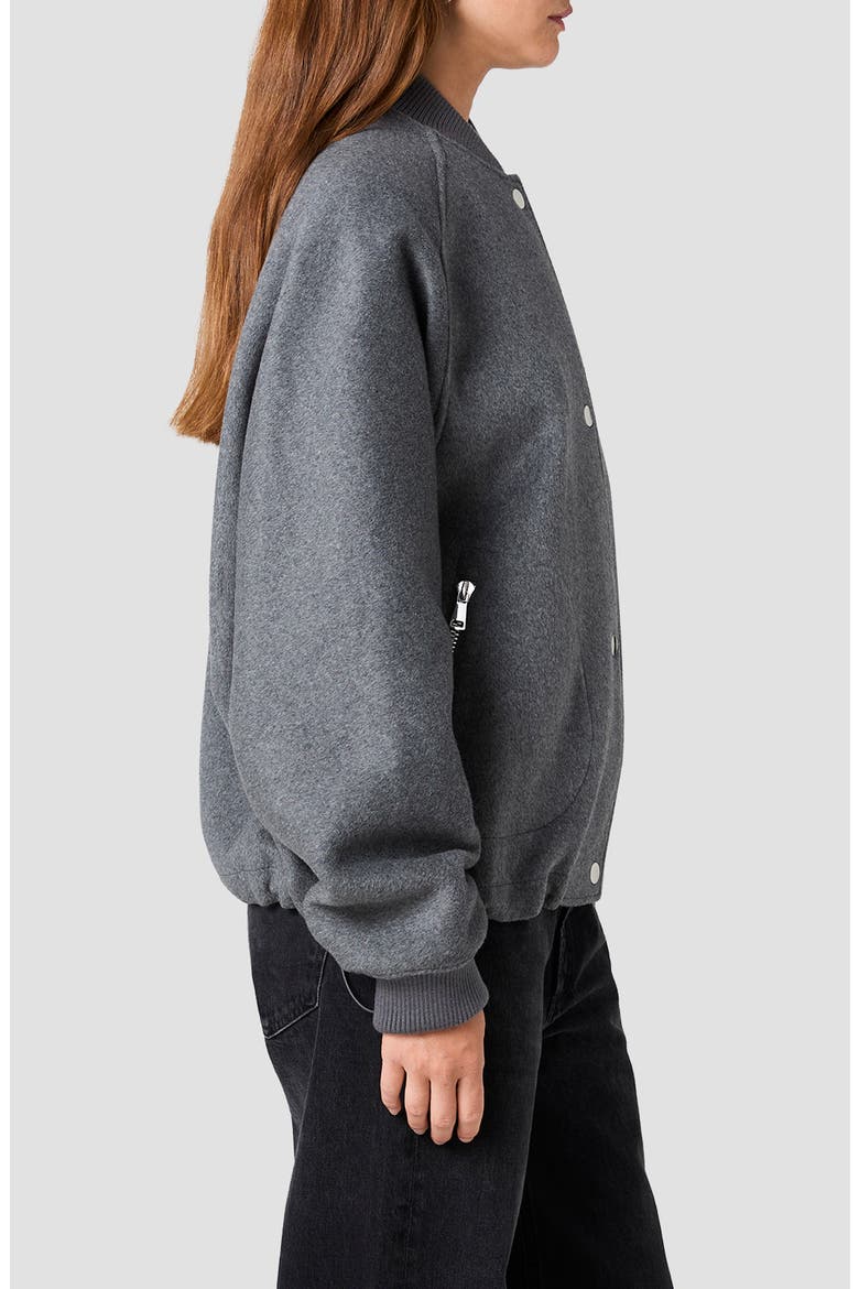 Oversized Wool Blend Bomber Jacket, Alternate, color, DARK GREY