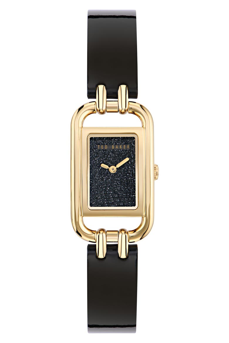 Leather Strap Watch, 17mm, Main, color, BLACK