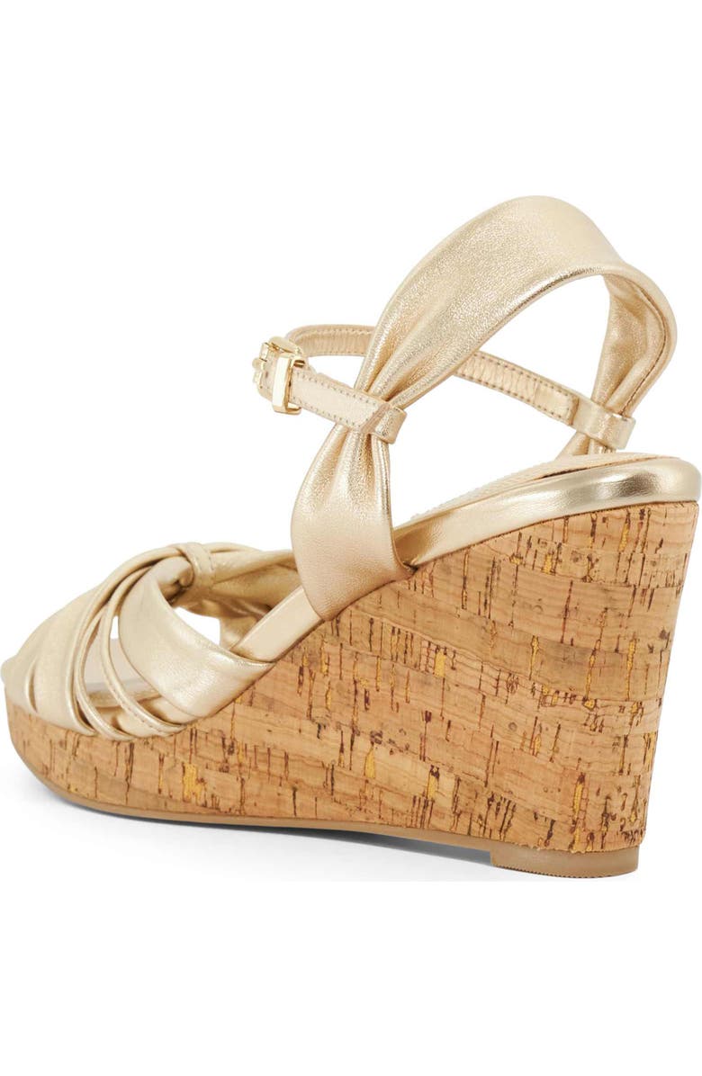 Dune London Kander Ankle Strap Platform Wedge Sandal, Alternate, color, Gold