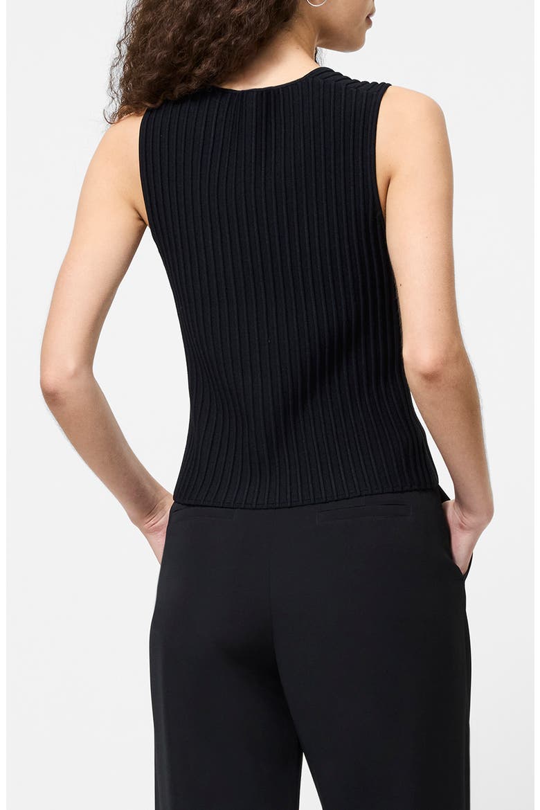 Ottoman Crinkle Sleeveless Top, Alternate, color, BLACK