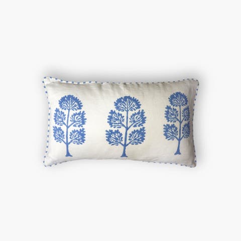 Neera Linen Hand-Printed Pillow Cover