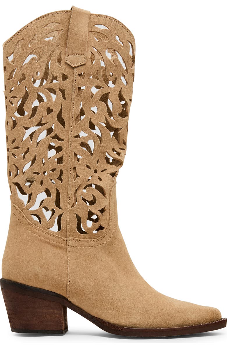 Steve Madden Albany Cutout Western Boot, Alternate, color, Taupe Suede