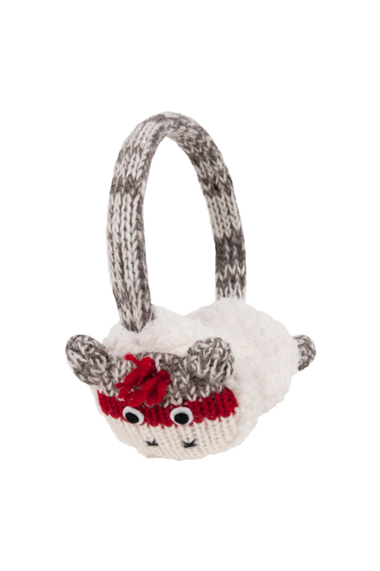 Cute Monkey Earmuffs, Main, color, White