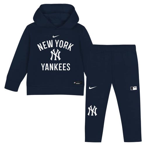 Nike Toddler Navy New York Yankees 2-piece Club Fleece Pullover Hoodie & Sweatpants Set