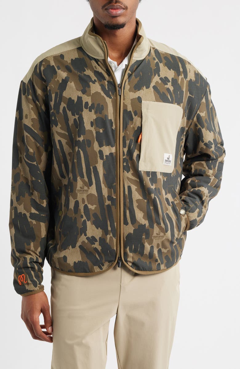 Malbon Golf Tour Divot Camo Jacket, Alternate, color, Bark Camo